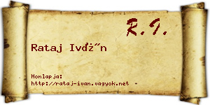 Rataj Iván névjegykártya