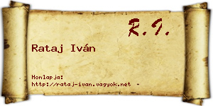 Rataj Iván névjegykártya